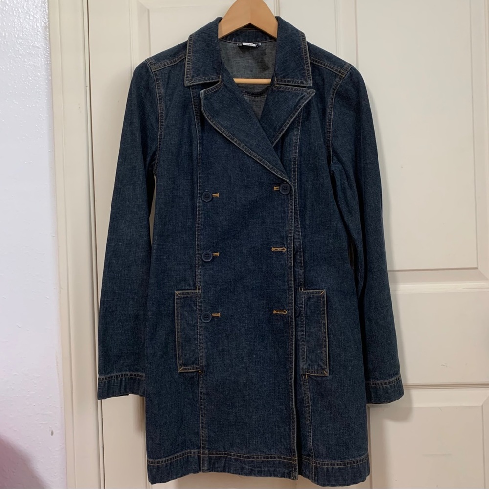 Denim trench coat